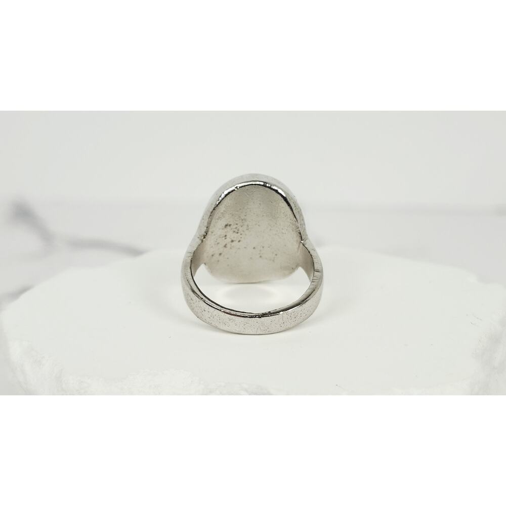 Vintage 1970s Retro Color Changing Oval Cabochon Mood Ring Silver Tone Size 8 - Picture 10 of 16
